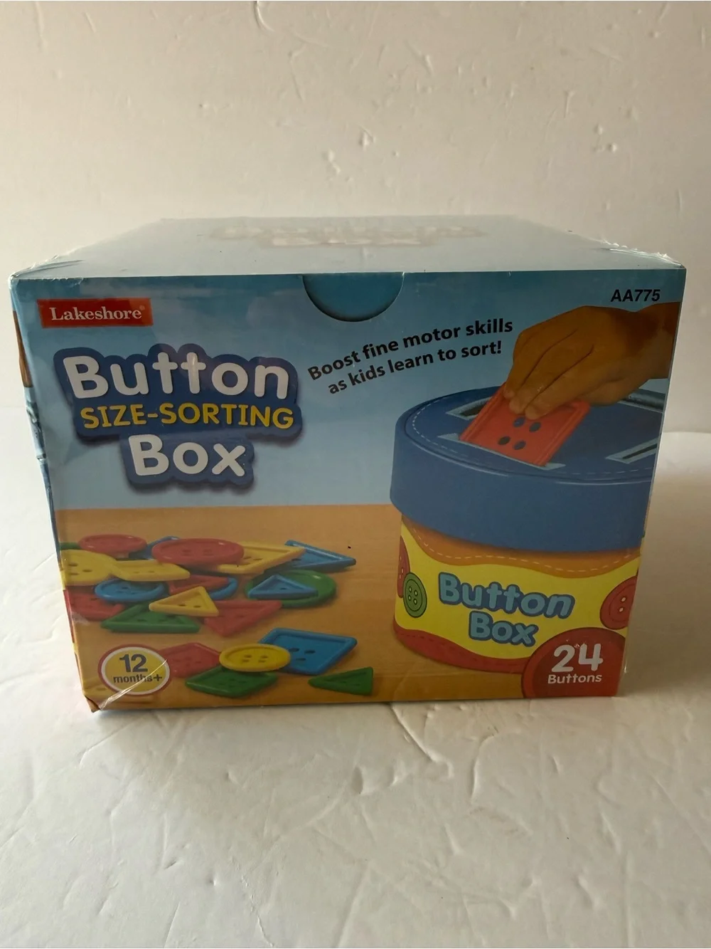 NWT Lakeshore Button Size-Sorting Box — Blue & Yellow